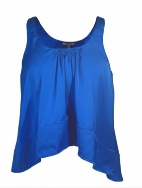 Zara W&B Collection Blue Hi-lo A Line Sleeveless Women Top Size Small